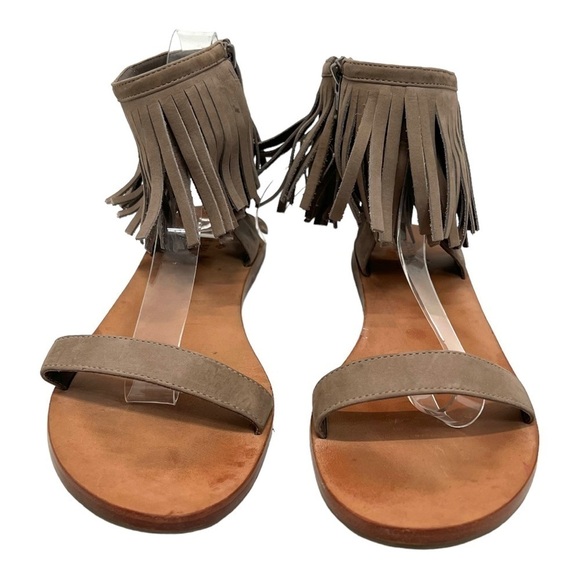 Kate Spade Alex Taupe Suede Fringe Sandals Women’s 9 - Picture 2 of 12